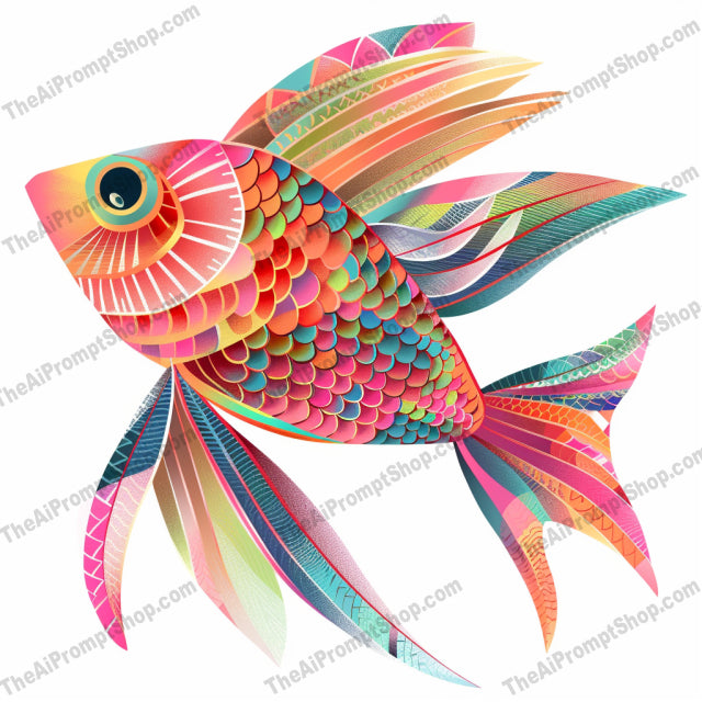 Vibrant Animals Illustration AI MidJourney Image Prompt, 9513 Fantasy, midjourney, vibrant, colorful, animals, illustration, butterfly, dragon, fish, fox, artistic, abstract, surreal, bright colors, detailed, fluid shapes, fantasy, eye-catching, decorative, modern art, whimsical, digital art, Midjourney, Ai, Ai Image Prompt, Image Prompt, Prompt