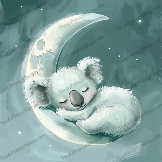 Sleeping Animals on Moon AI MidJourney Image Prompt, 9650 Animals, midjourney, cute, animals, baby animals, sleeping, moon, crescent moon, stars, night sky, dreamy, nursery, children's decor, elephant, fox, koala, panda, whimsical, peaceful, illustration, art, decor, baby room, Midjourney, Ai, Ai Image Prompt, Image Prompt, Prompt