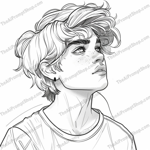 Fantasy Character Line Art AI MidJourney Image Prompt, 8316Ai, Ai Image Prompt, art, black and white, character design, Coloring Pages, decorative, detailed, drawing, elegant, enchanting, fairy tale, fantasy, illustration, Image Prompt, intricate, line art, midjourney, mystical, mythical, mythical creature, ornate, Prompt, sketch, storybook, whimsical