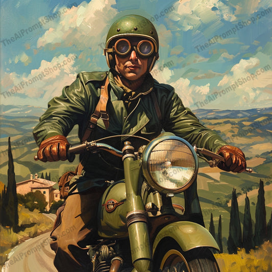 Motorcycle Riders Art AI MidJourney Image Prompt, 8804 Landscapes & Paintings, midjourney, motorcycle, riders, vintage, modern, artwork, scenic backgrounds, vibrant colors, dynamic poses, thrill, freedom, motorbike, road trip, landscape, illustration, helmet, speed, adventure, outdoor, biker, riding, Midjourney, Ai, Ai Image Prompt, Image Prompt, Prompt