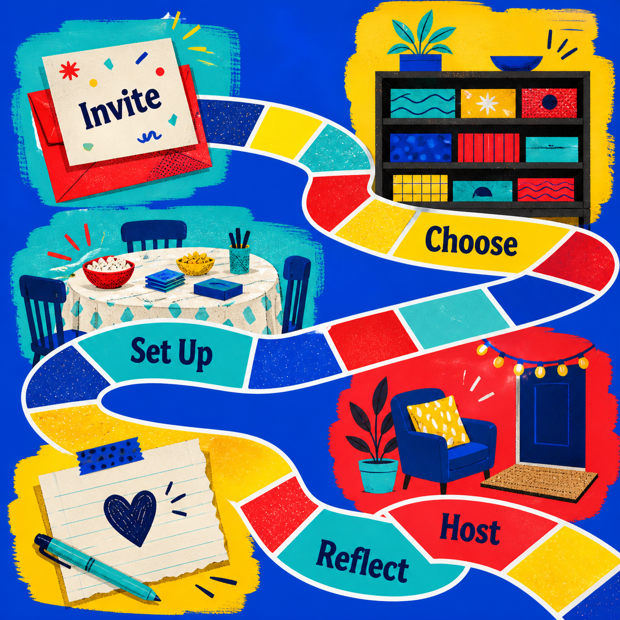 Game Night Host System illustrated planning method