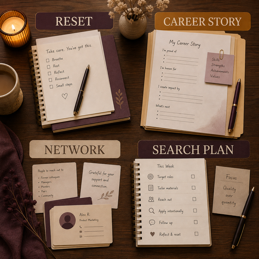 Layoff Recovery & Job Search Reset | AI Workflow Toolkit illustrated contents overview