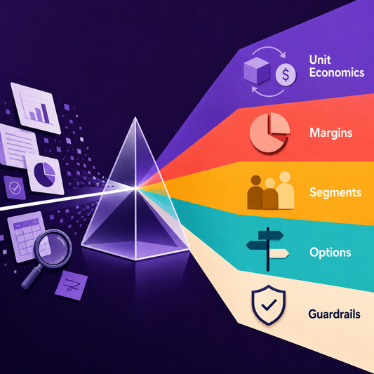 Illustrative overview of unit economics, margins, segments, pricing options, and decision guardrails.