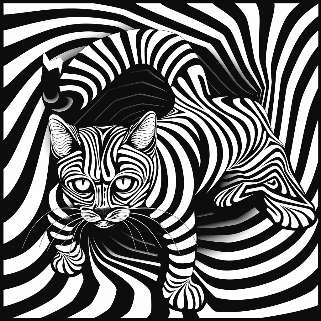 Hypnotic AI MidJourney Image Prompt, 8005abstract, black and white, chameleon, detailed illustration, dynamic, frog, graphic design, hypnotic, intricate, line art, lizards, midjourney, optical illusion, patterns, psychedelic art, reptiles, snake, surreal, trippy, visual art