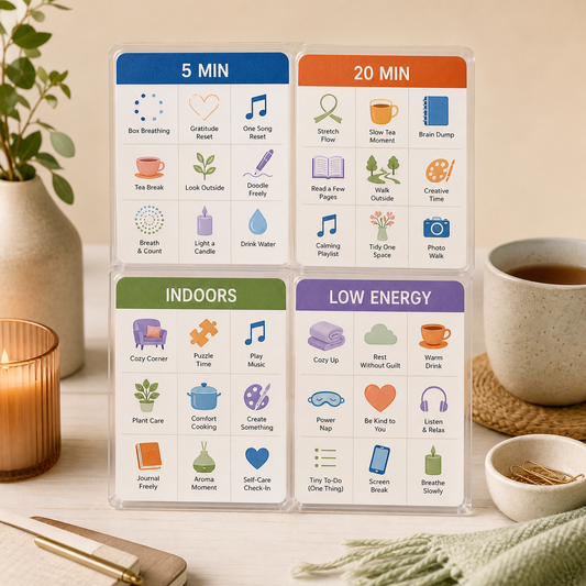 Stress-Reduction Activity Planner visual overview showing the toolkit's practical planning areas.