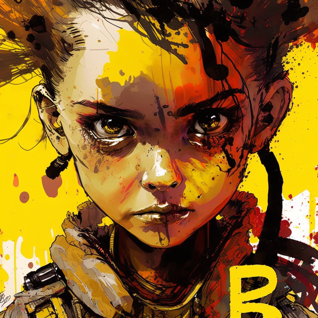 AI Midjourney Prompt for People - Colorful Character Sketch