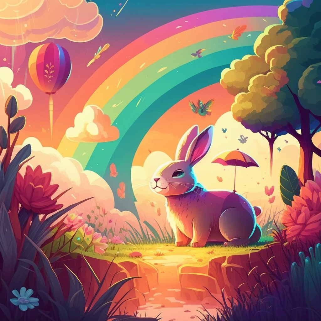 AI Midjourney Prompt for Easter - Watercolor Easter Landscape