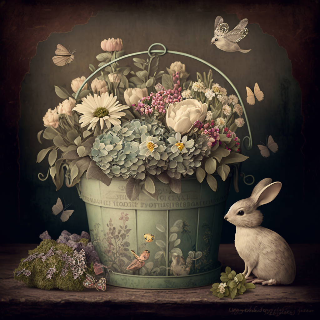 AI Midjourney Prompt for Easter: Vintage Garden
