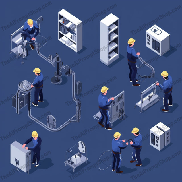 AI Midjourney Prompt for Isometrics - B48s -  Isometric Electrical Equipment