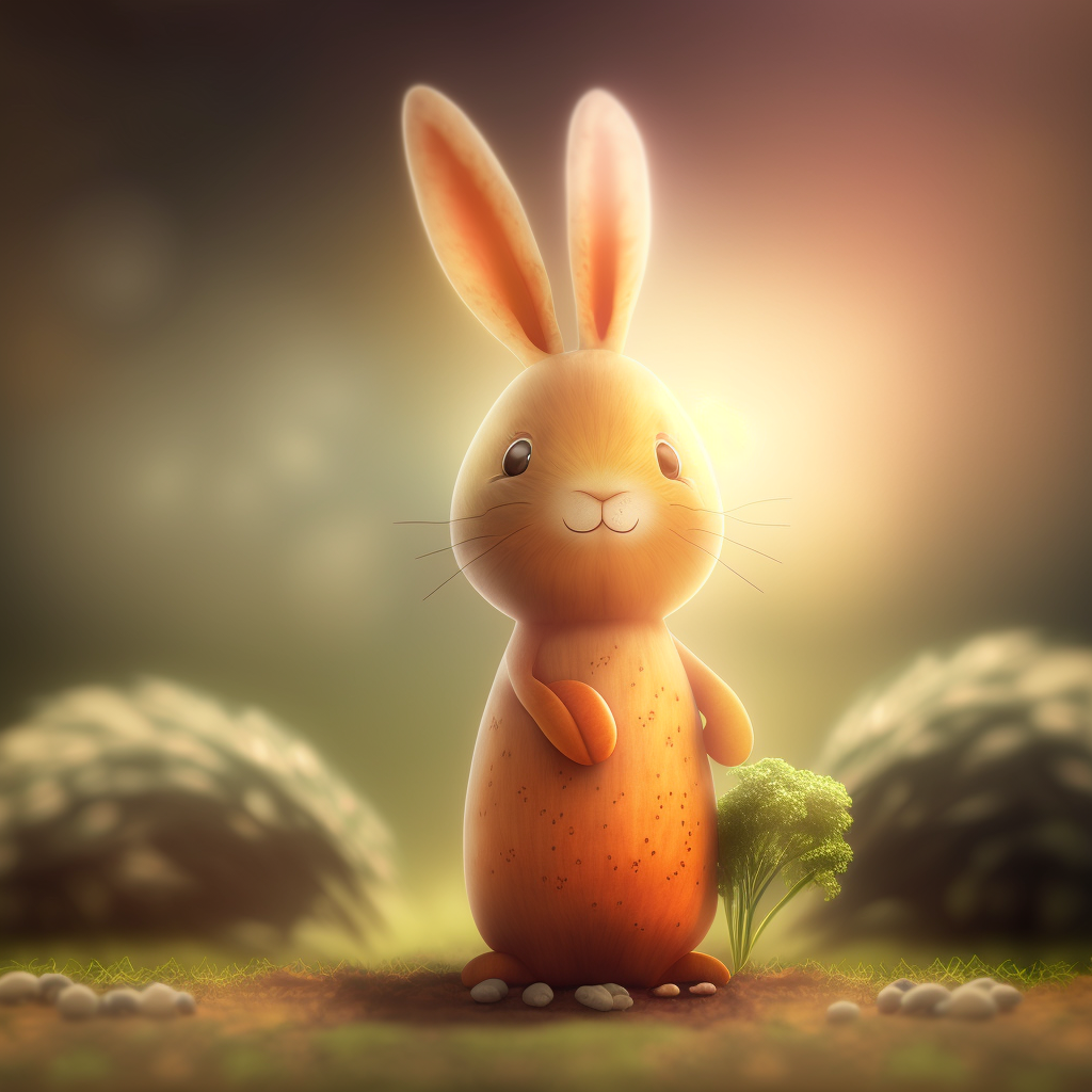 AI Midjourney Prompt for Easter - Cartoonish Carrot Bunny