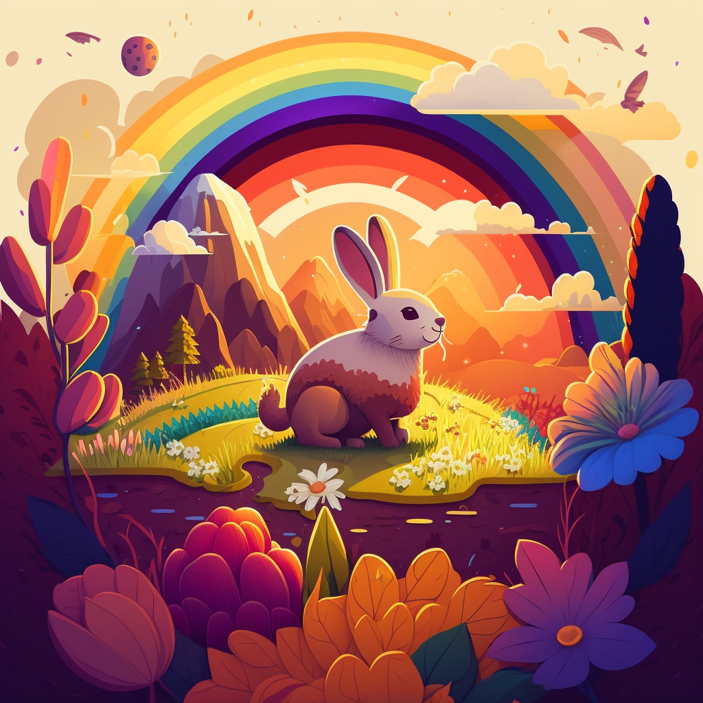 AI Midjourney Prompt for Easter - Watercolor Easter Landscape