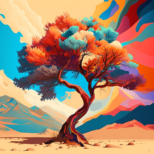 AI Midjourney Prompt for Landscape - Abstract Expressionist Landscape