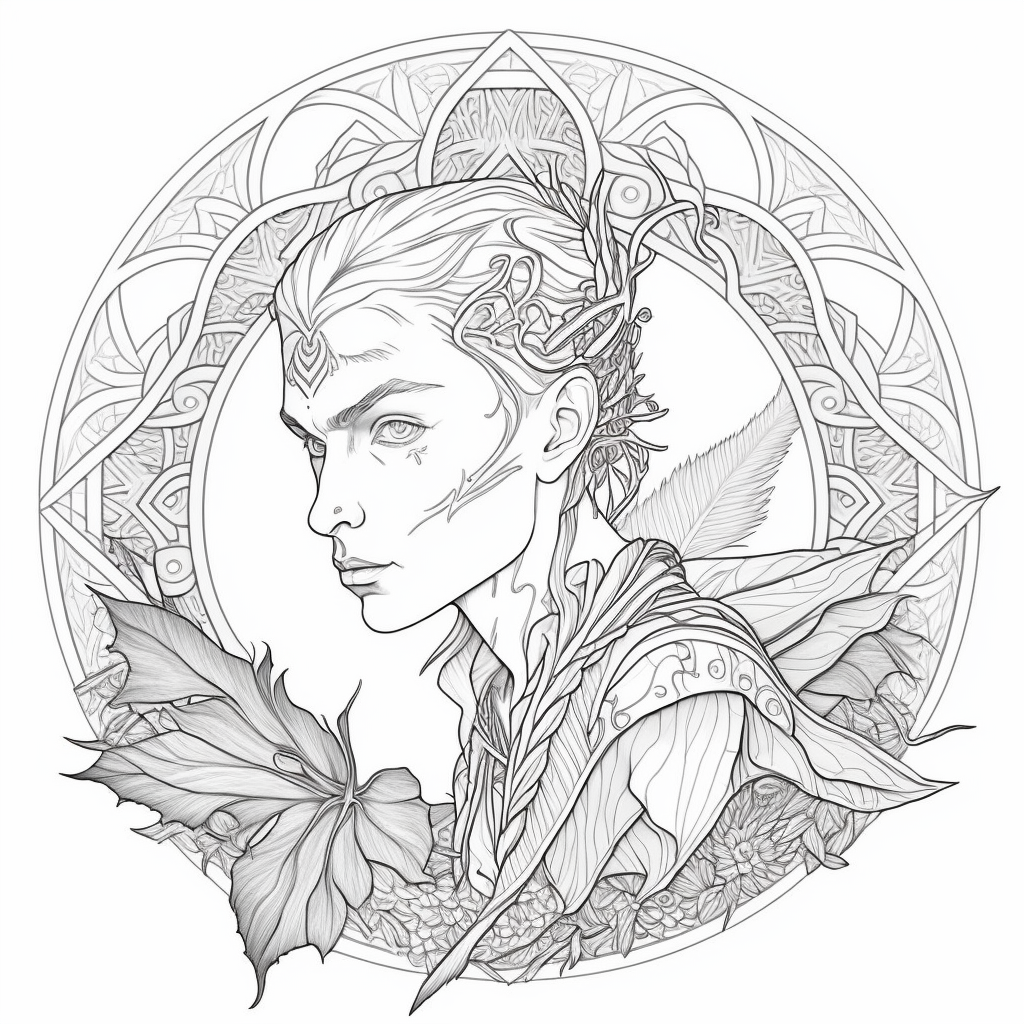 AI Midjourney Prompt for Coloring Pages - Detailed Fantasy Coloring Page