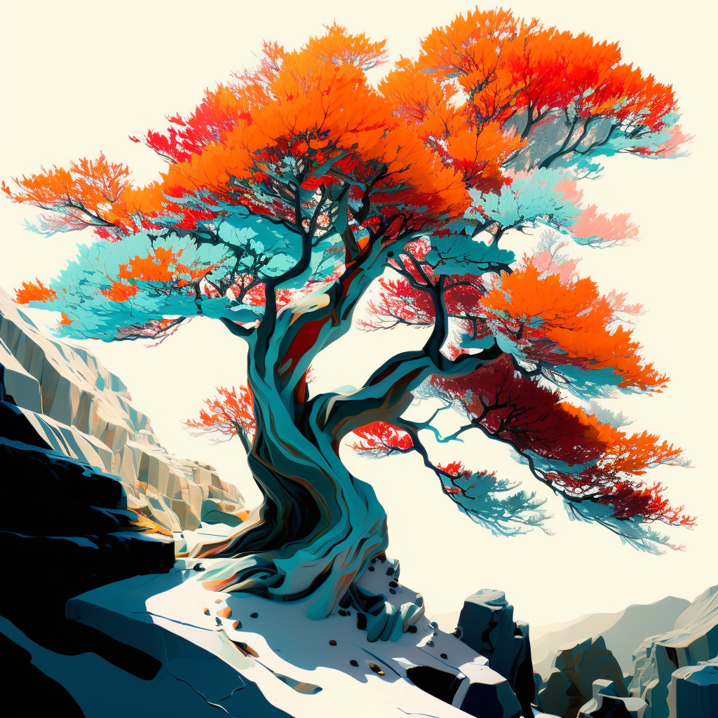 AI Midjourney Prompt for Landscape - Abstract Expressionist Landscape