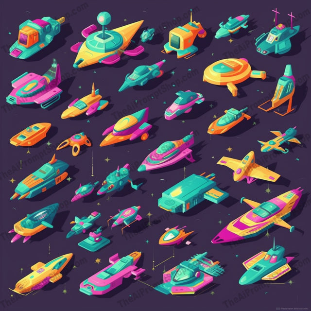 AI Midjourney Prompt for Retro Spaceships