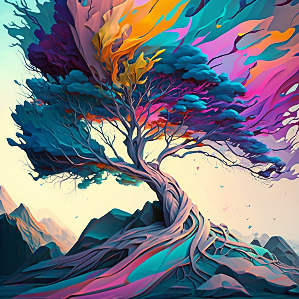 AI Midjourney Prompt for Landscape - Abstract Expressionist Landscape