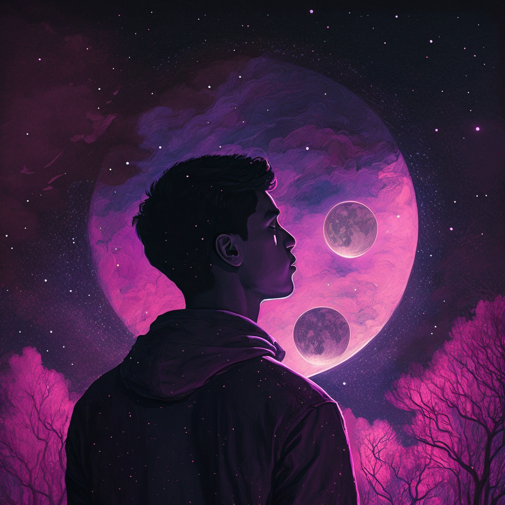 AI Midjourney Prompt for People - Night Sky Gazer