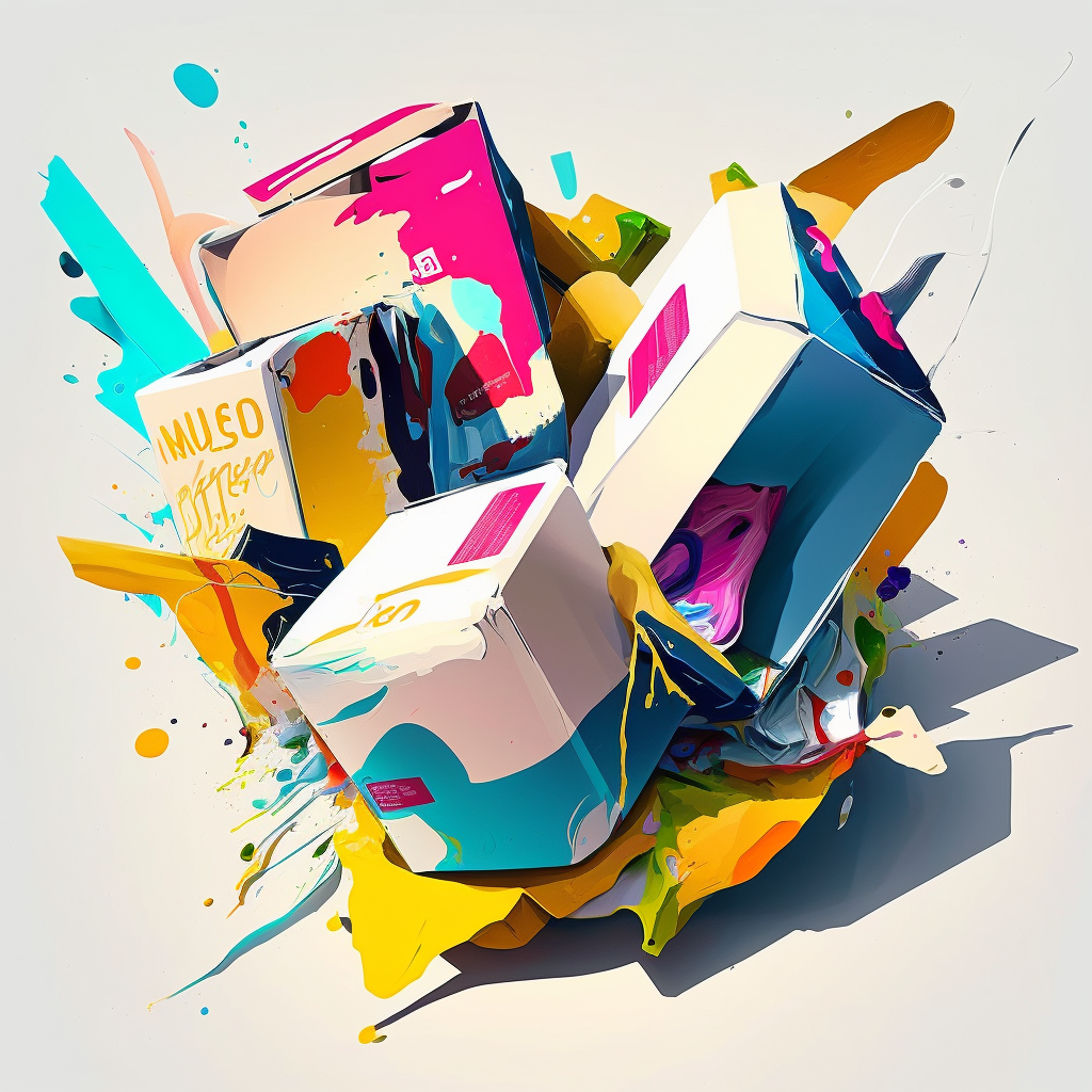 AI Midjourney Prompt for Logo - Abstract Augmented Reality Packaging