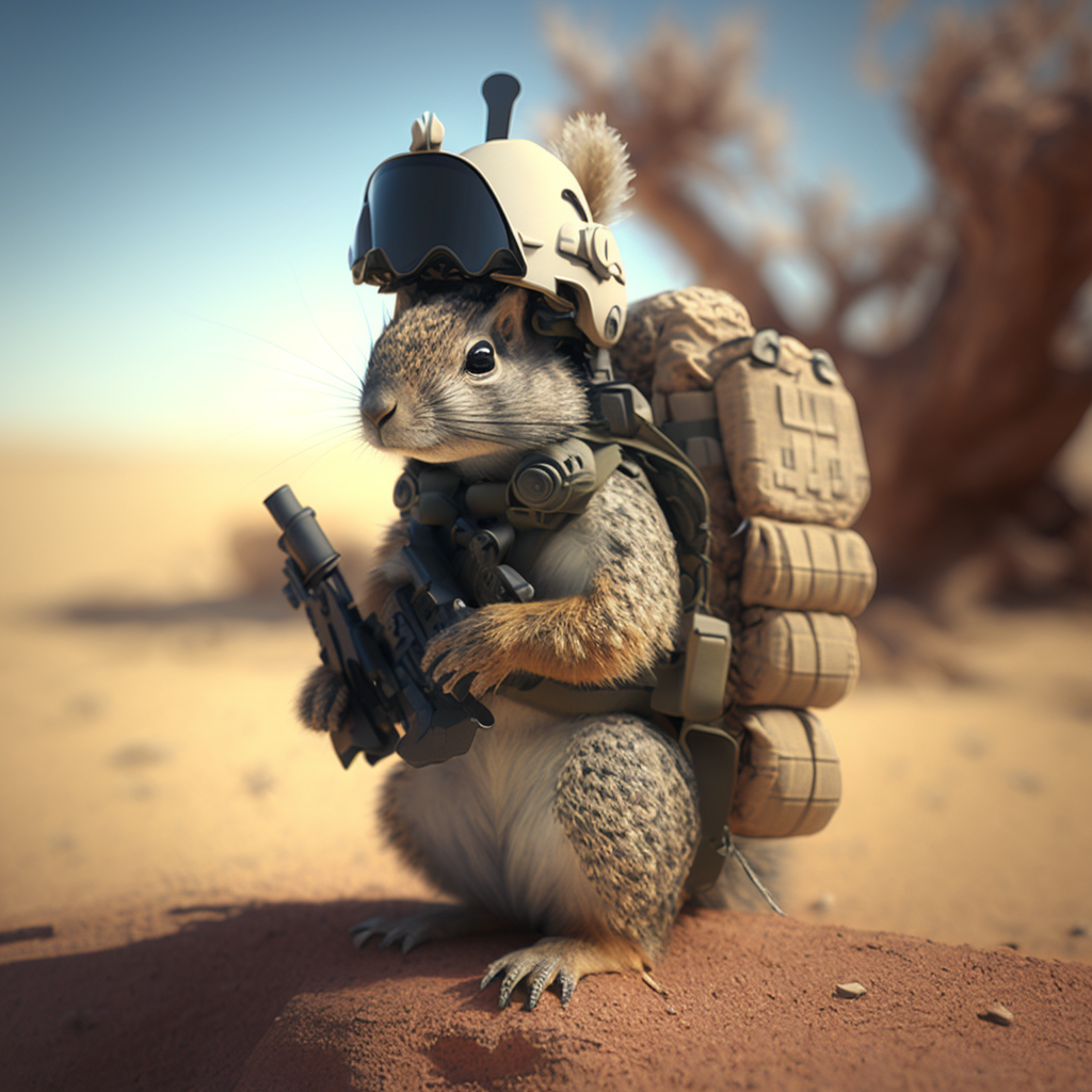 AI Midjourney Prompt for Animal - Armed Forces Animal