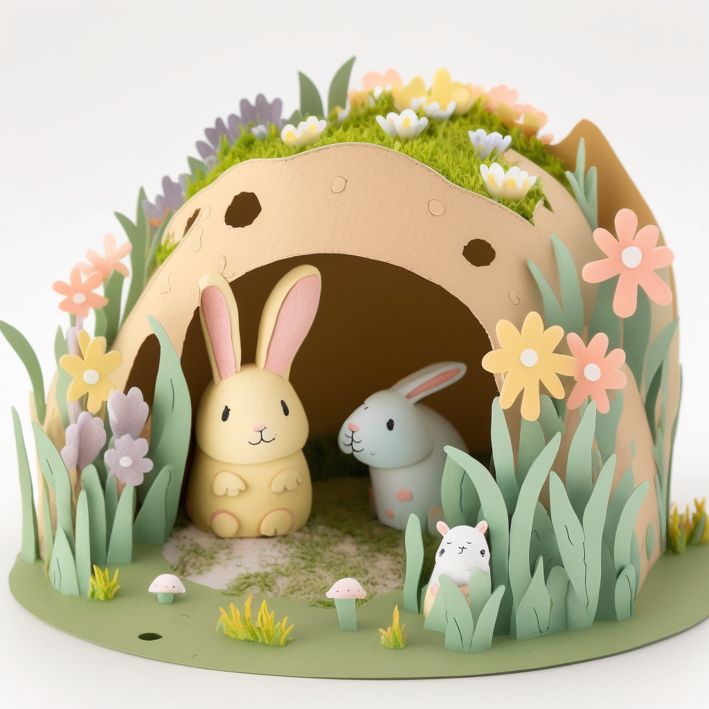 AI Midjourney Prompt for Easter - Bunny Burrow