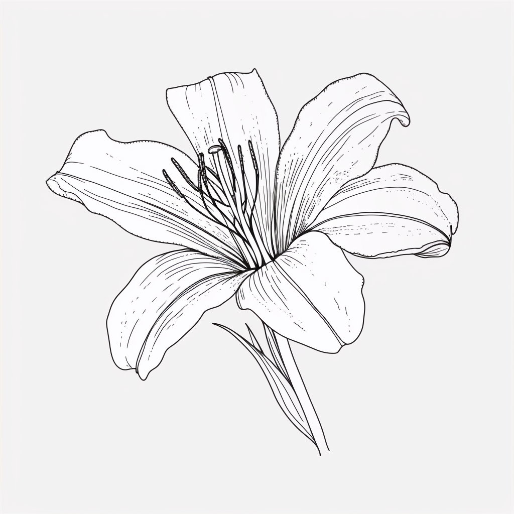 AI Midjourney Prompt for Coloring Page - Minimalist Flower Art