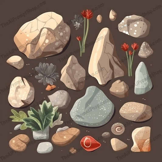 AI Midjourney Prompt for Nature Inspired Rocks and Groundstones Set