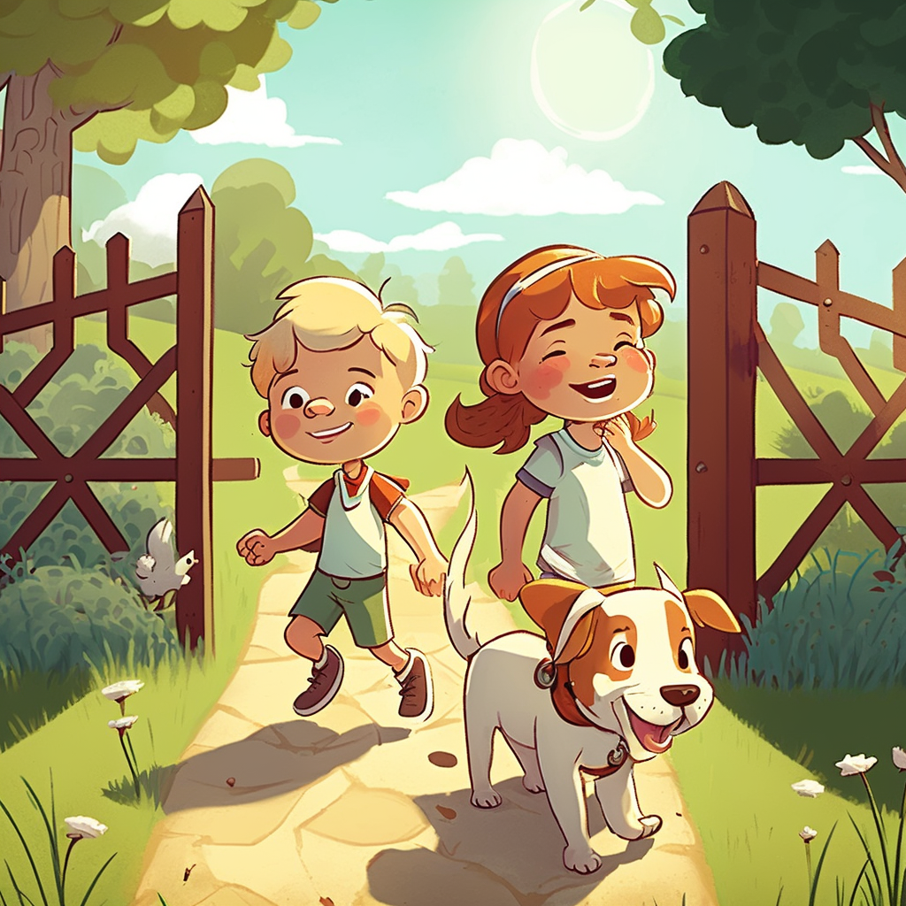 AI Midjourney Prompt for Storybook Illustrations - Kids and Dogs