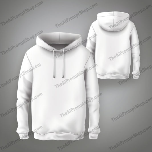 AI Midjourney Prompt for Modern White Hoodie Front/Back