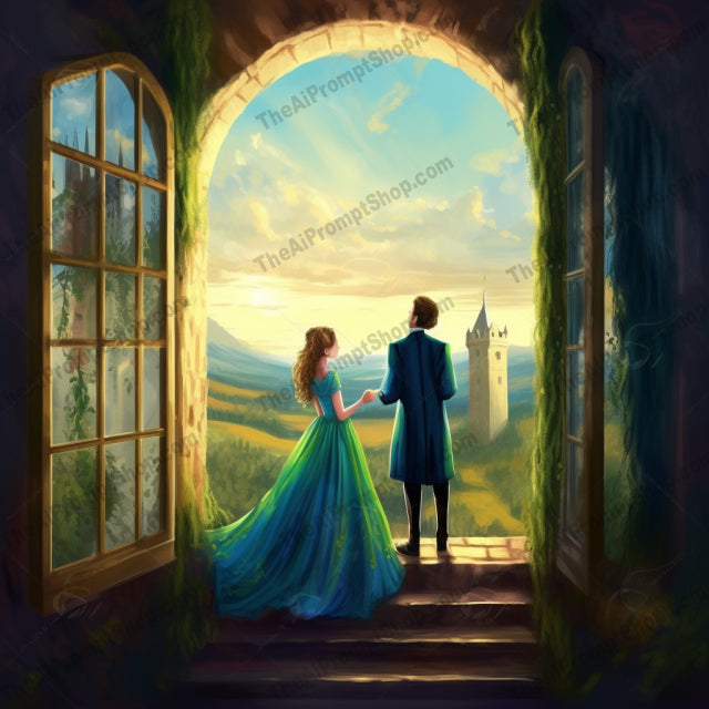 AI Midjourney Prompt for C79 - Storybook Illustrations - Castle Romance Vista