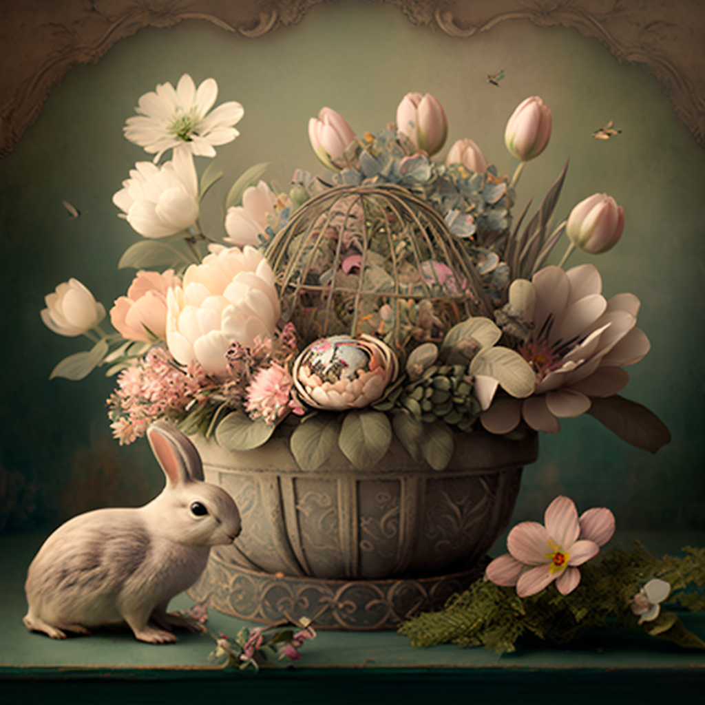 AI Midjourney Prompt for Easter: Vintage Garden