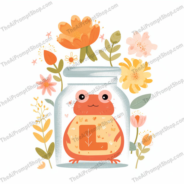 AI Midjourney Prompt for Illustrations - B220s - Frog in a Jar