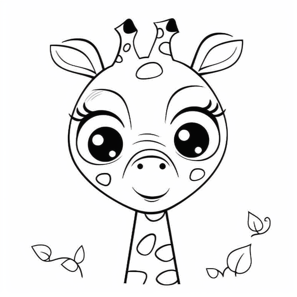 AI Midjourney Prompt for Coloring Page - Pixar Style Happy Animal Coloring Page