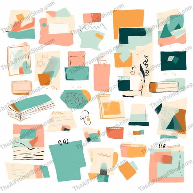 AI Midjourney Prompt for Patterns - B131s - Hand Drawn Note Designs