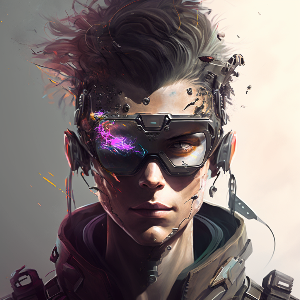 AI Midjourney Prompt for People - Cyberpunk Aesthetic Portrait