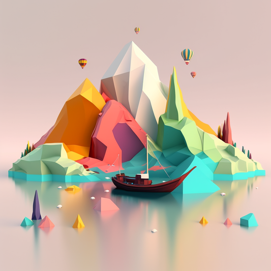 AI Midjourney Prompt for Illustration - Colorful Polyworld
