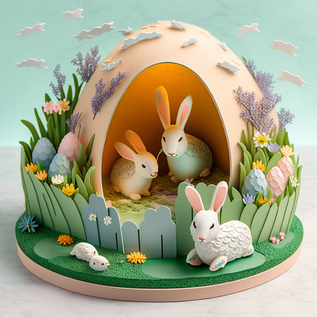 AI Midjourney Prompt for Easter - Bunny Burrow