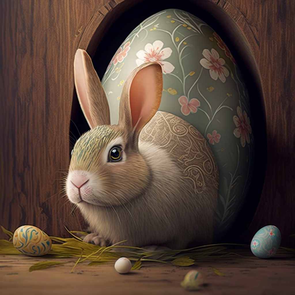 AI Midjourney Prompt for Easter - Realistic Egg Bunny