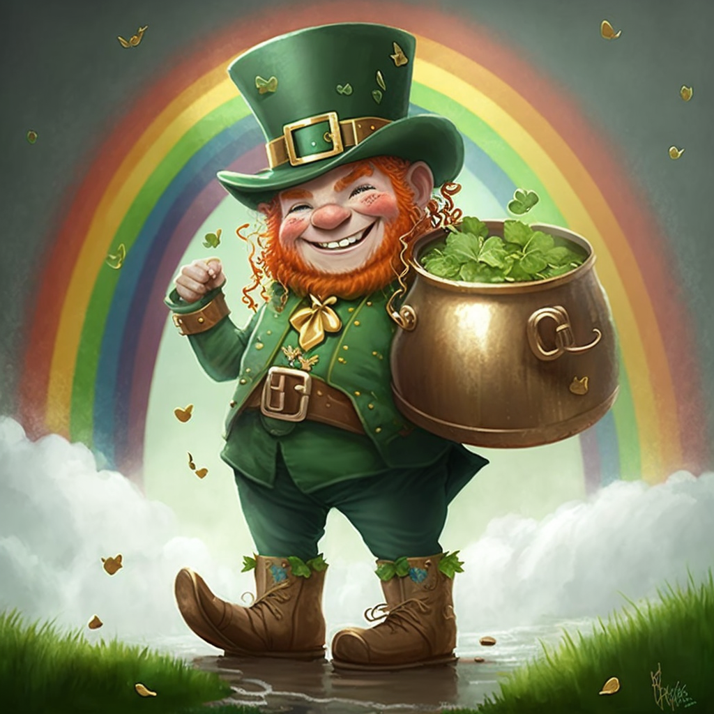AI Midjourney Prompt for St Patricks Day - Cheerful Leprechaun