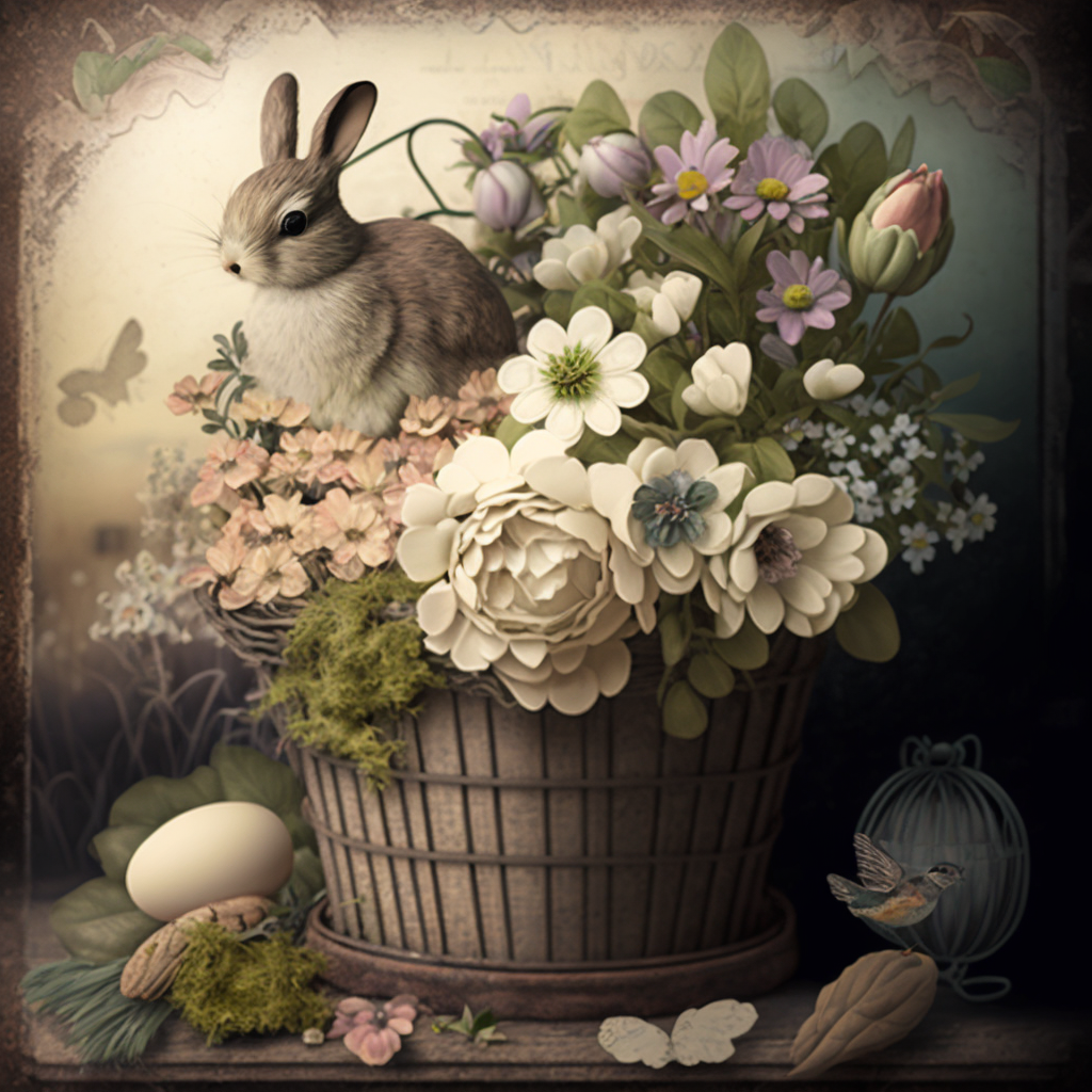 AI Midjourney Prompt for Easter: Vintage Garden