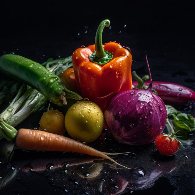AI Midjourney Prompt for Food - B341s - Vibrant Vegetables