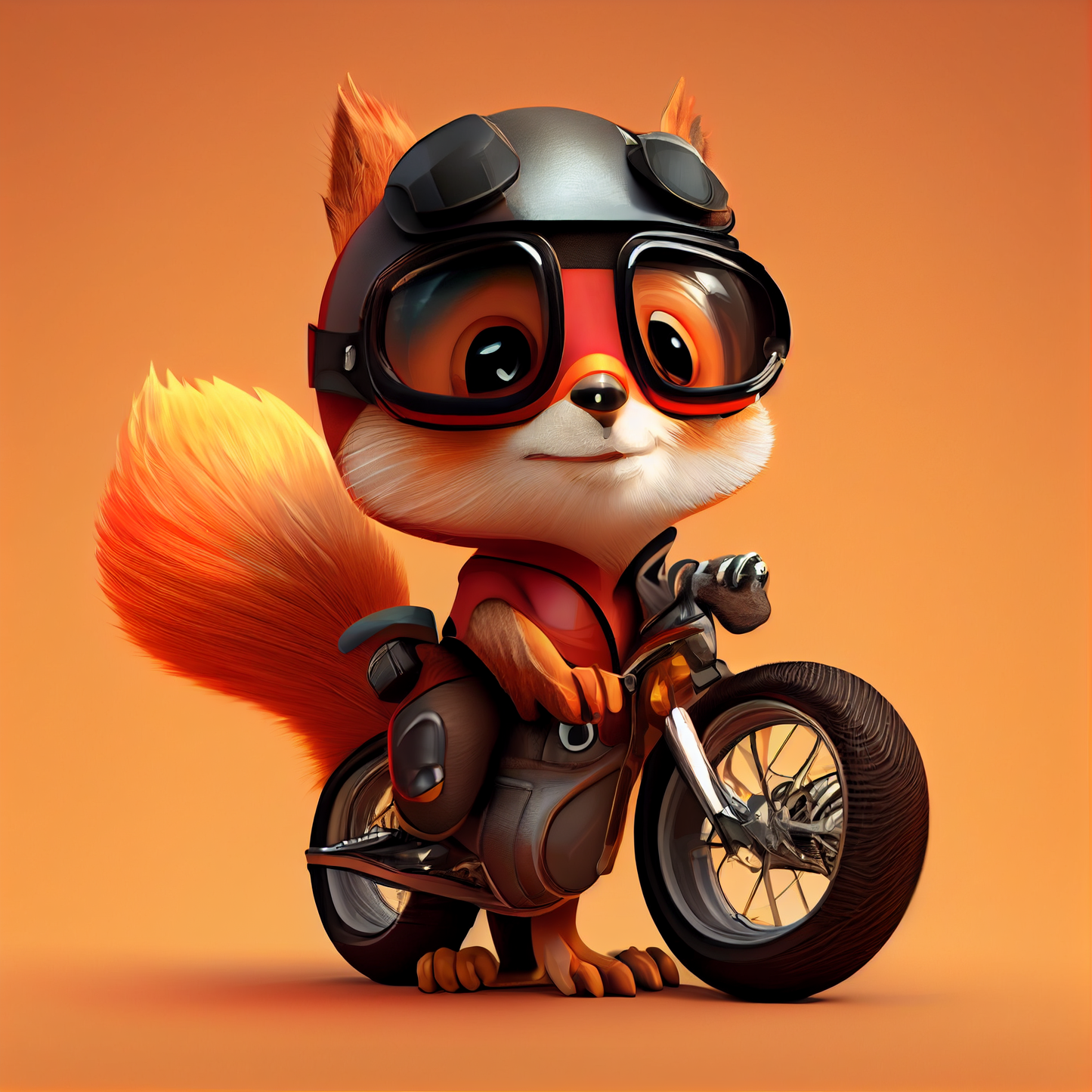 AI Midjourney Prompt for Animal - Red Cliff Biker Beast