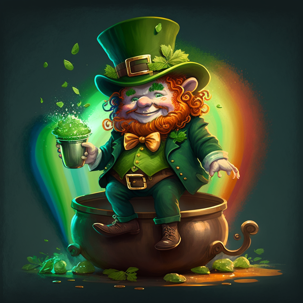 AI Midjourney Prompt for St Patricks Day - Cheerful Leprechaun