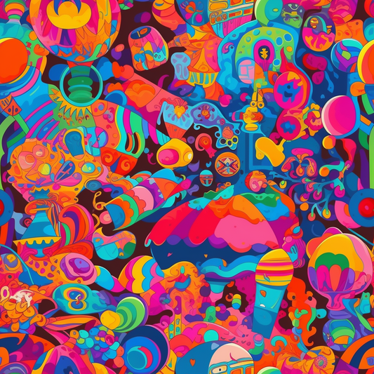 AI Midjourney Prompt for Illustration - Victor Moscoso-inspired Painting