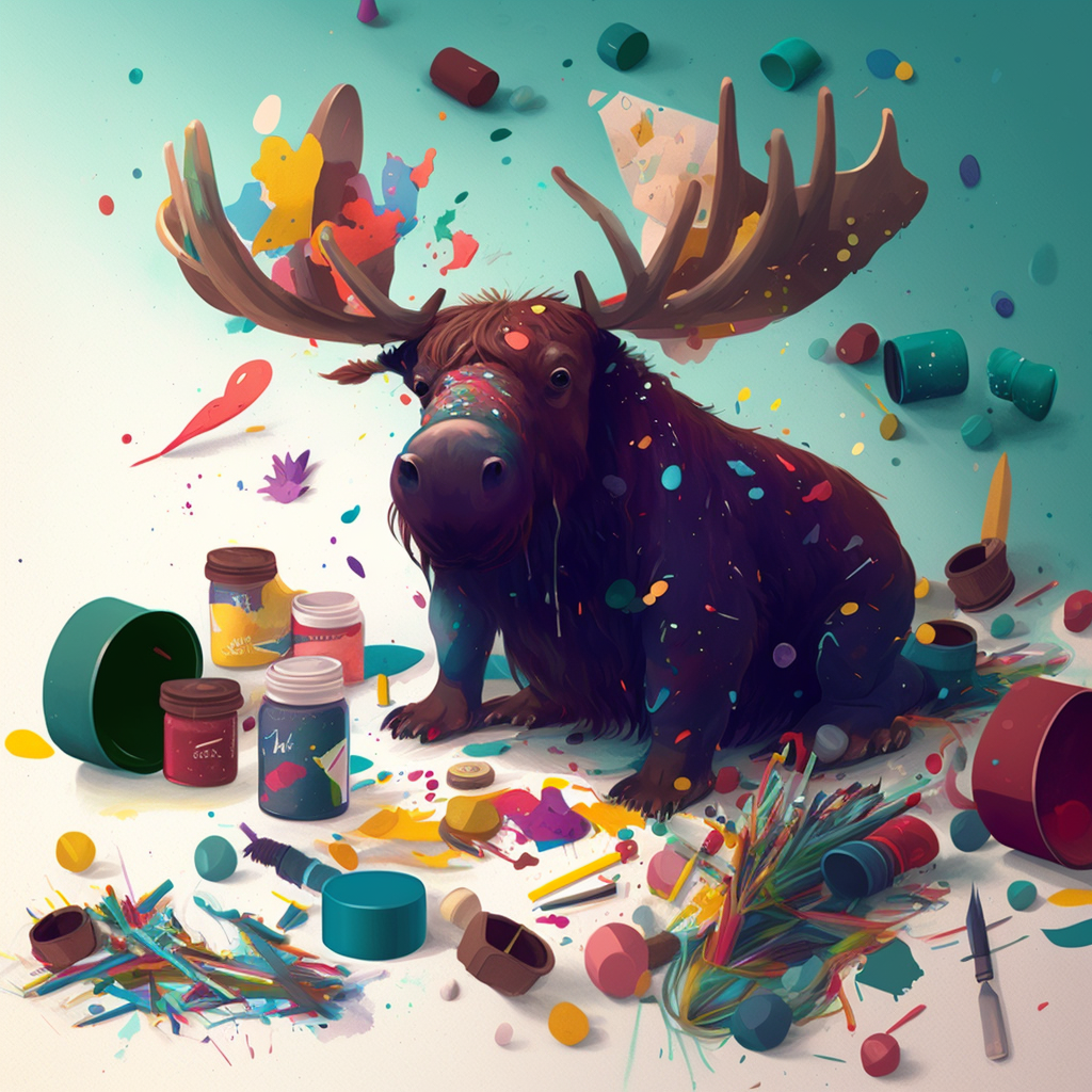 AI Midjourney Prompt for Animal -  Colorful Animal Adventure