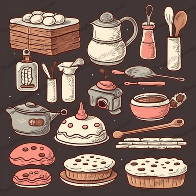 AI Midjourney Prompt for Game Assets - B157s - Rustic Baking Essentials