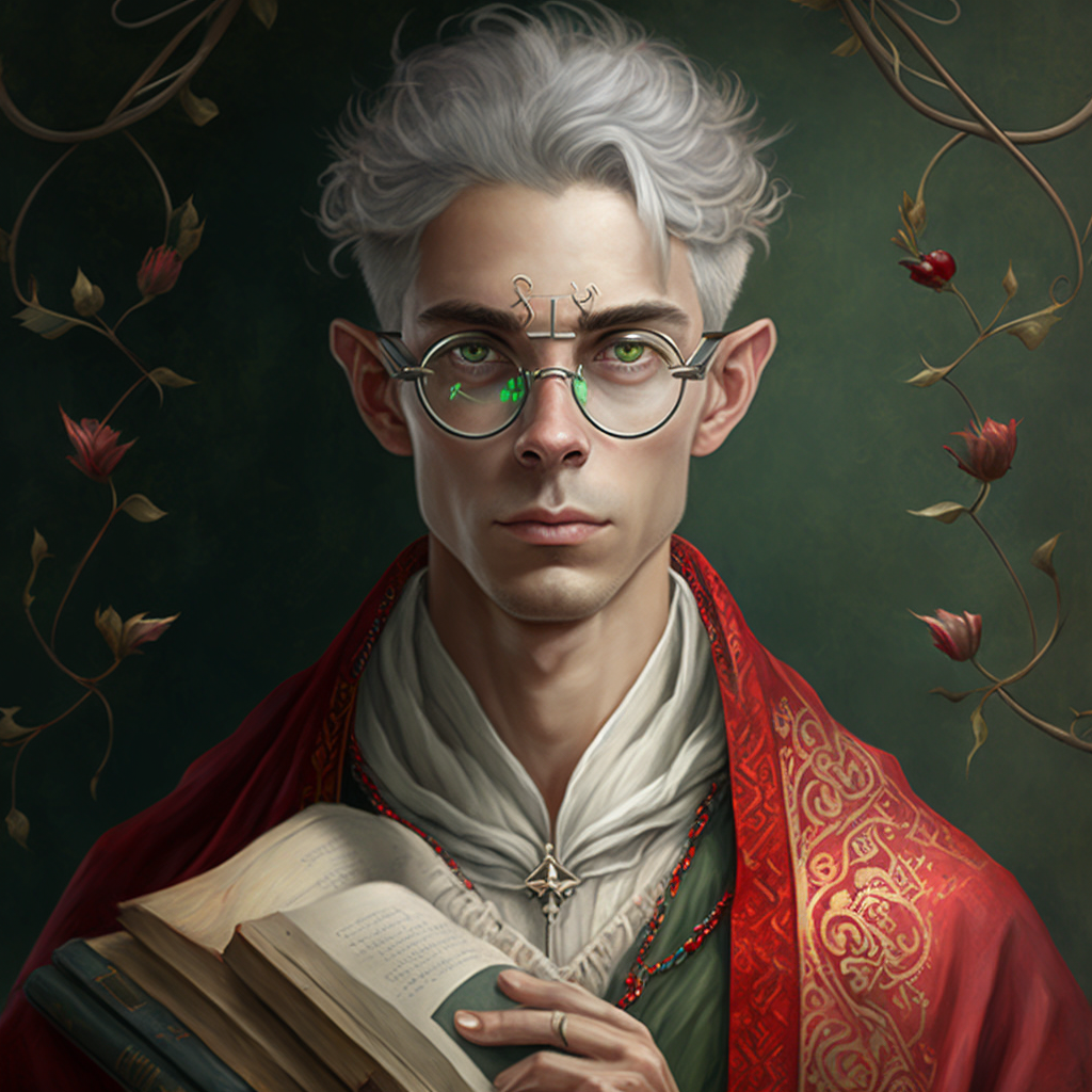 AI Midjourney Prompt for Fantasy and Magic - Young Elf Alchemist's Portrait