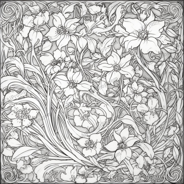 AI Midjourney Prompt for Coloring Pages - 2556