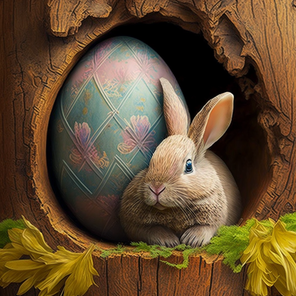 AI Midjourney Prompt for Easter - Realistic Egg Bunny