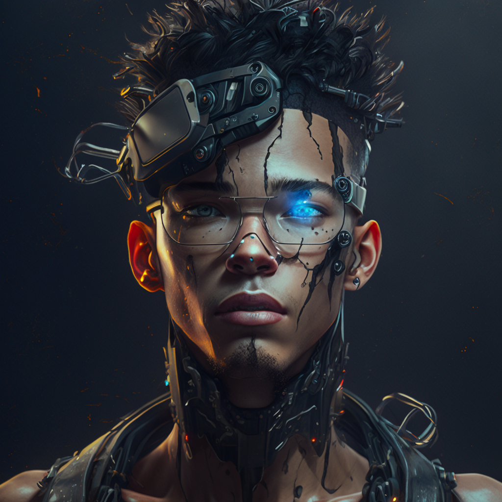 AI Midjourney Prompt for People - Cyberpunk Aesthetic Portrait