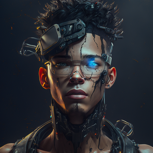 AI Midjourney Prompt for People - Cyberpunk Aesthetic Portrait